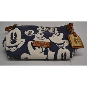 Dooney and Bourke Disney Blue & White Mickey Mouse Wristlet EUC